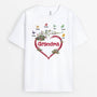 2196AUK1 personalised best grandma heart with flowers t shirt