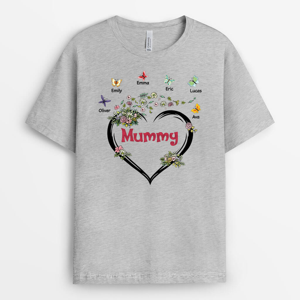 2196AUK1 personalised best grandma heart with flowers t shirt_2