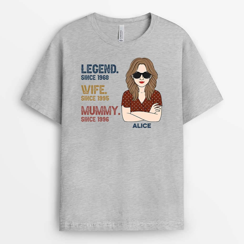 2207AUK2 personalised my legend mum grandma t shirt