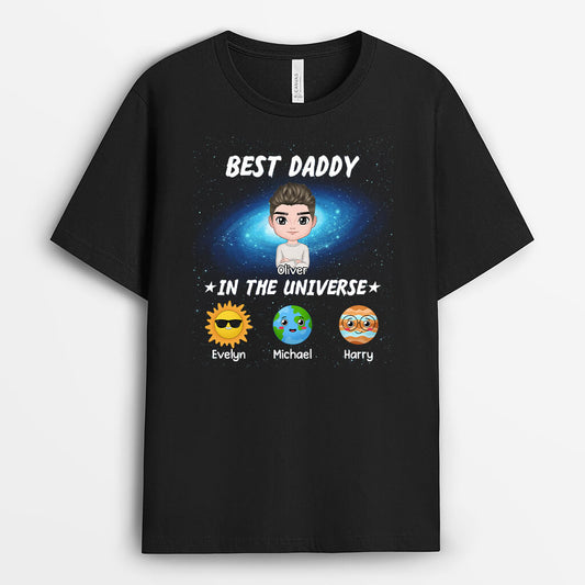 2208AUK1 personalised best daddy in the universe t shirt