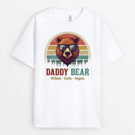 2212AUK1 daddy grandad bear t shirt  personalised gifts for dad grandad