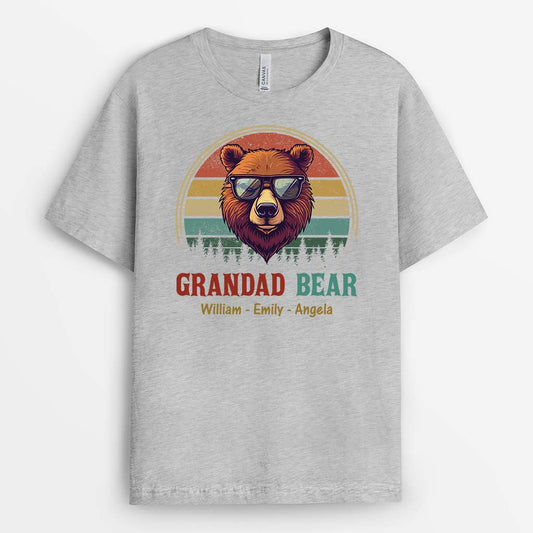 2212AUK2 daddy grandad bear t shirt  personalised gifts for dad grandad