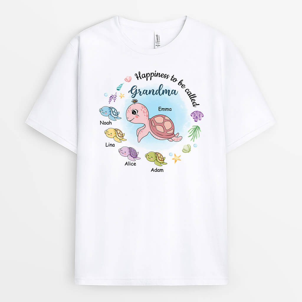 2214AUK1 appiness to be called grandma turtles  custom t shirt for her_624c03e3 d22a 4b46 bcdc c942acb16763