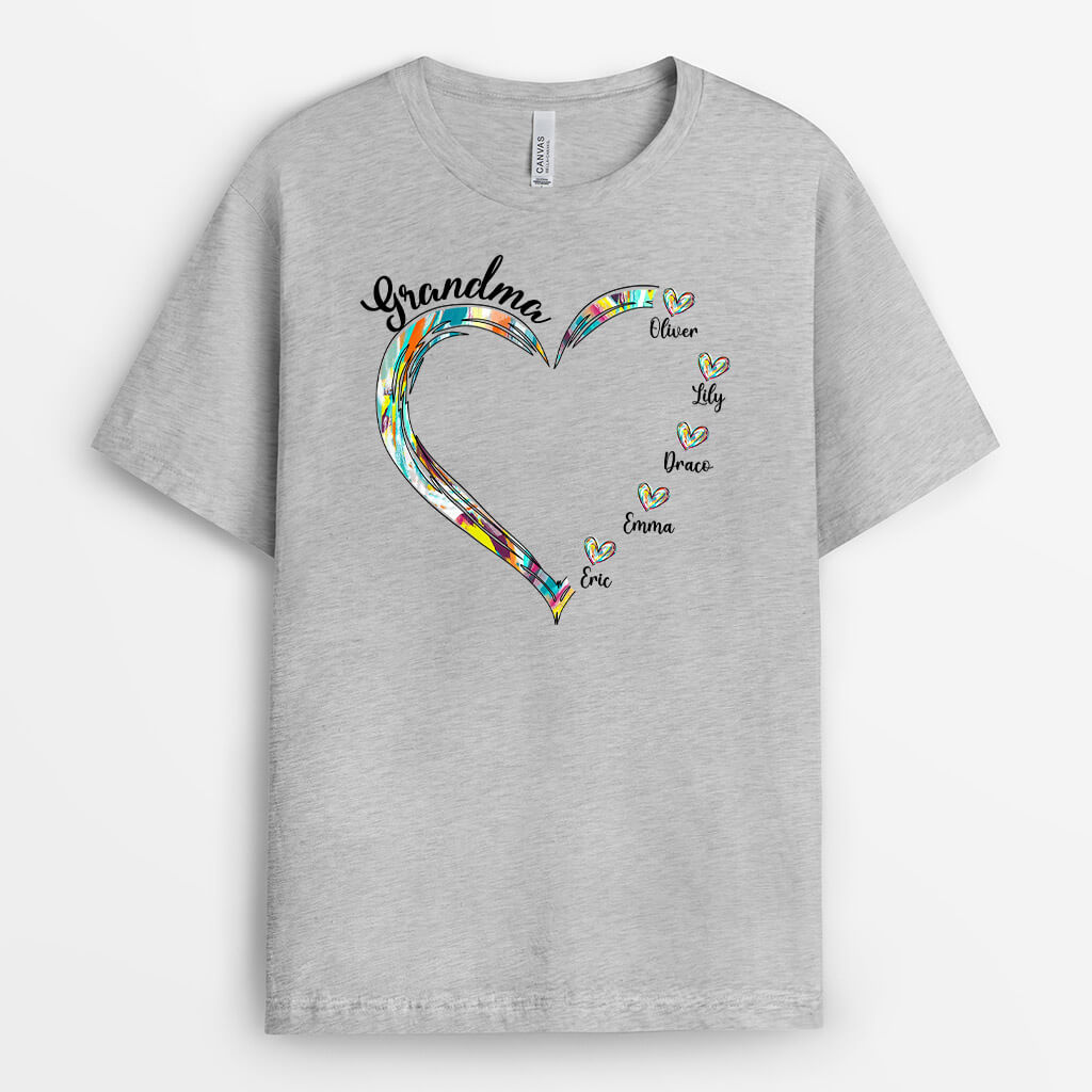 2221AUK1 personalised mum with heart shape t shirt