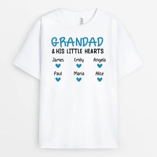 2225AUK1 personalised daddy and his little hearts t shirt