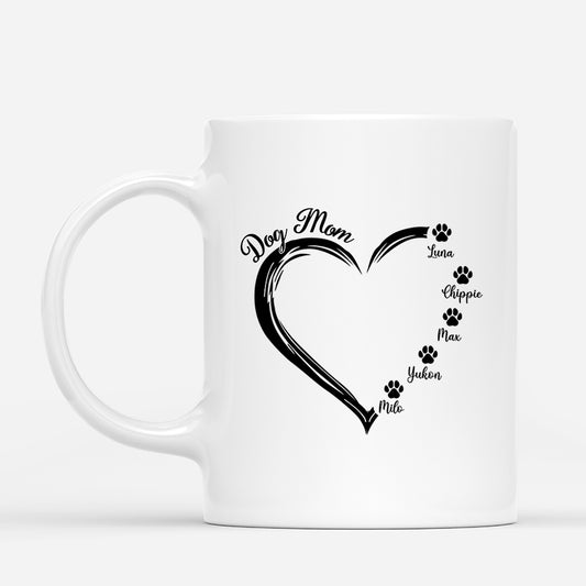 2229MUS1 personalized dog mom gifts dog coffee mugs with pawprints 2229M8M7C