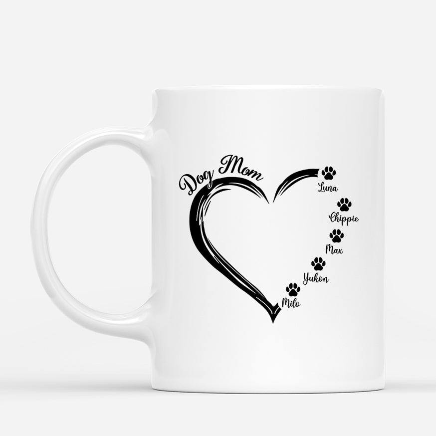 2229MUS1 personalized dog mom gifts dog coffee mugs with pawprints 2229M8M7C