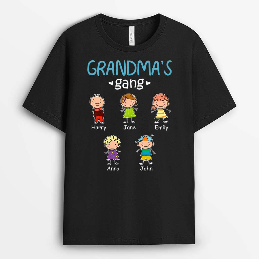 2231AUK1 personalised best mum grandmas gang t shirt