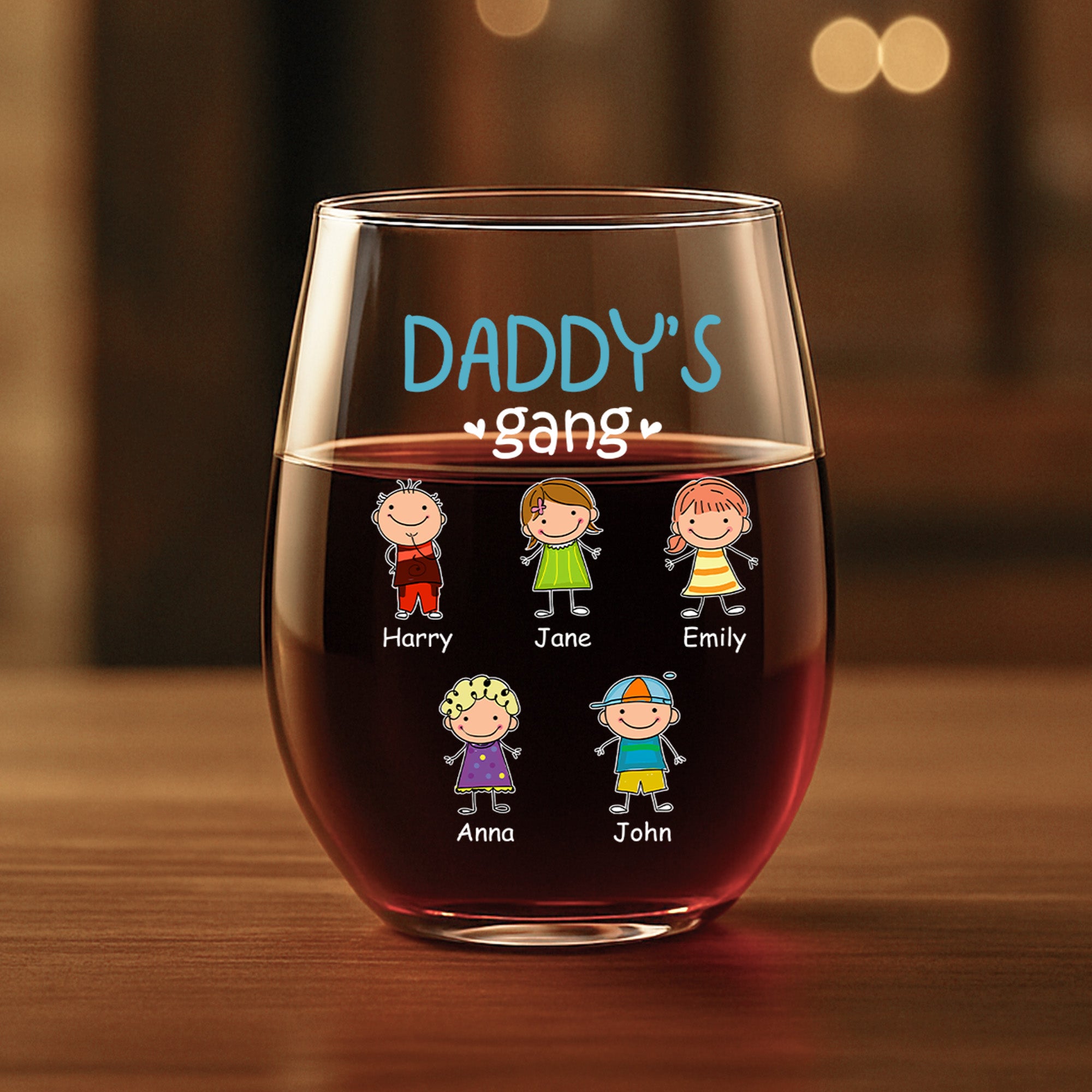 2231IUS1 personalized stemless wine glass_ dad gift with kids names_ 2231IKM5B