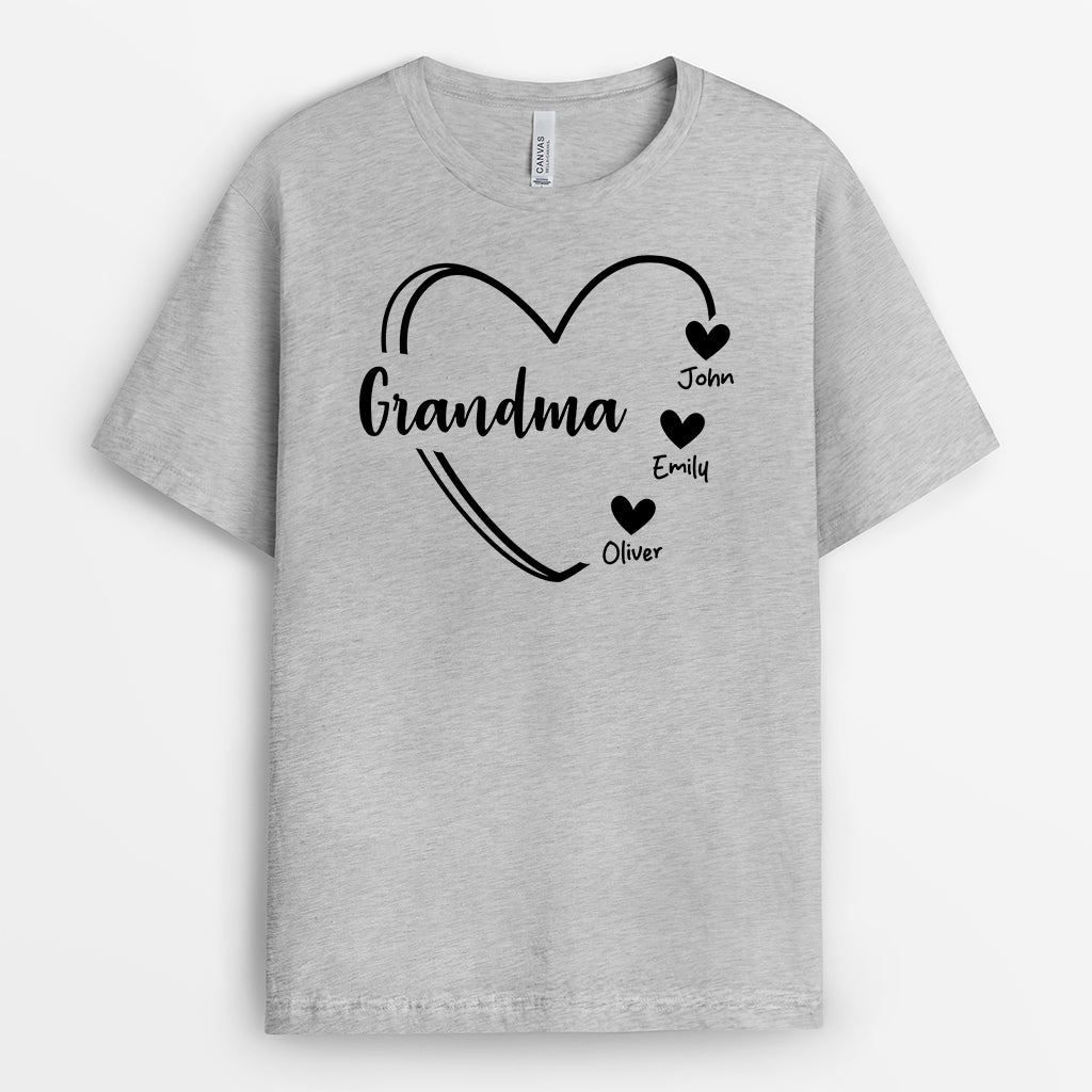 2235AUS2 personalised mama with heart t shirt