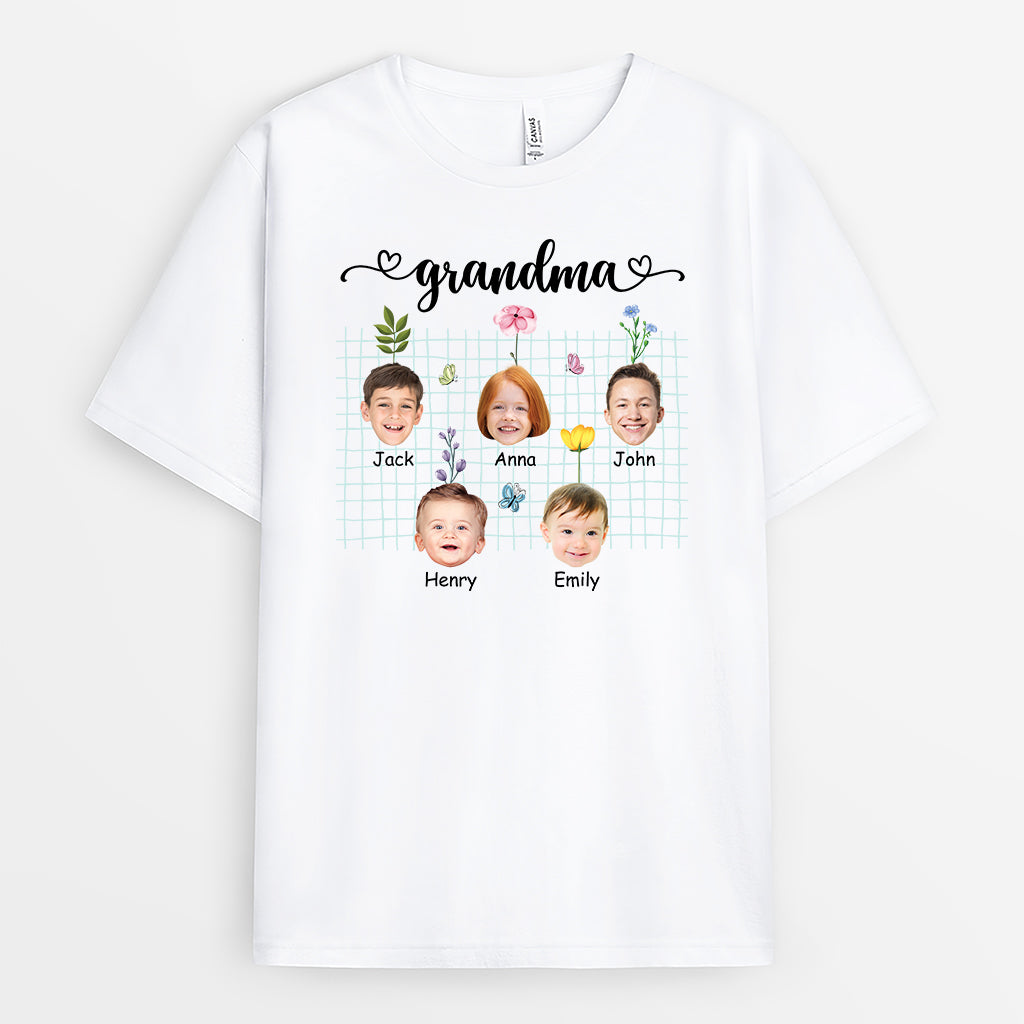 2239AUS1 personalized mama kids flowers and butterflies t shirt
