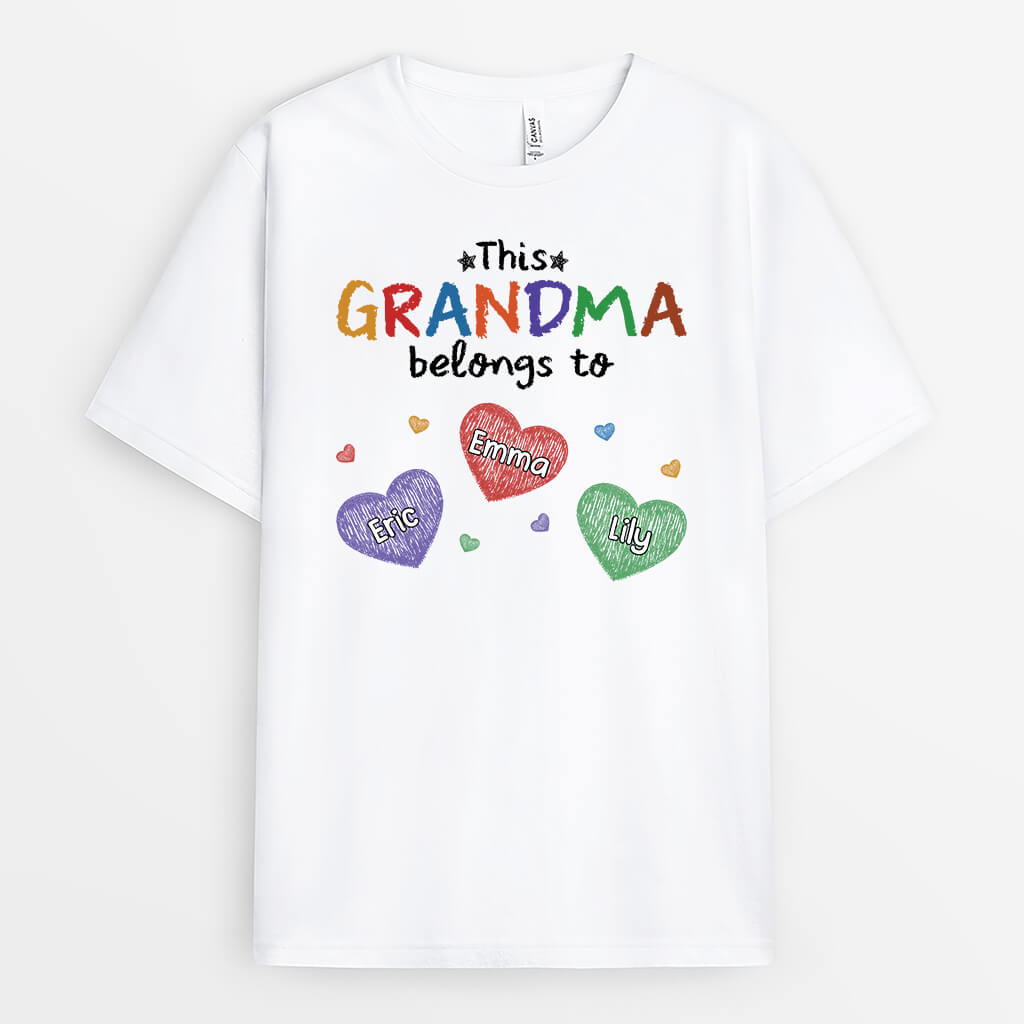 2253AUK1 personalised this awesome grandma mummy belongs to t shirt