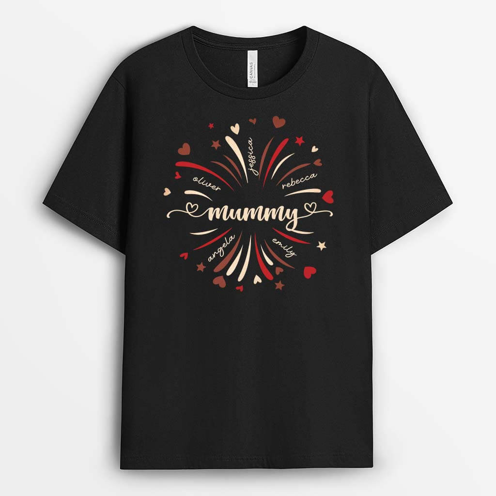 2255AUK1 personalised best mami firework flower t shirt