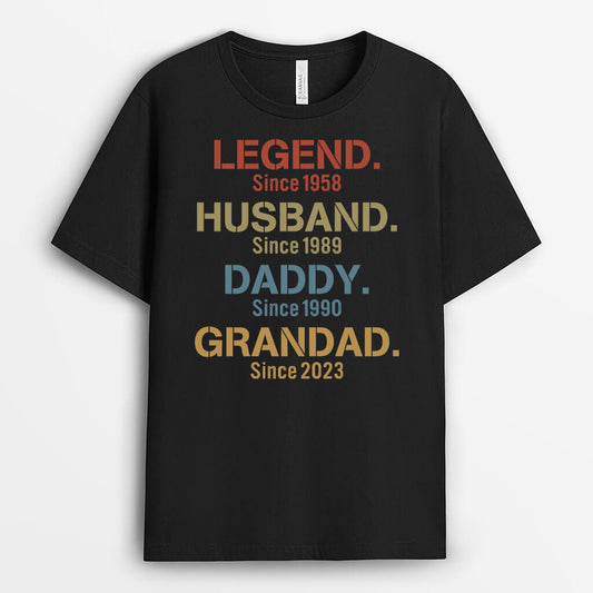 2266AUK1 personalised legend husband daddy and grandpa since t shirt