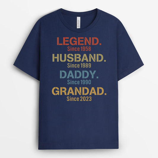 2266AUK1 personalised legend husband daddy and grandpa since t shirt_2