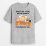 2272AUK2 personalised we steal your heart first then we steal your bed dog t shirt