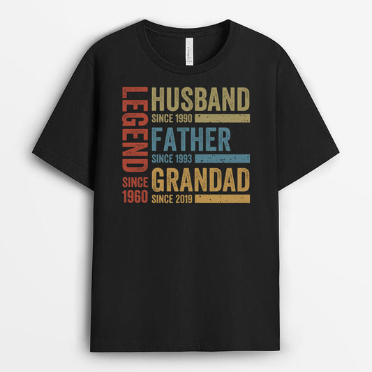 2274AUK1 personalised best legend husband daddy and grandpa since t shirt_13784ad4 0d1a 4754 8a68 a9c6746f06ed