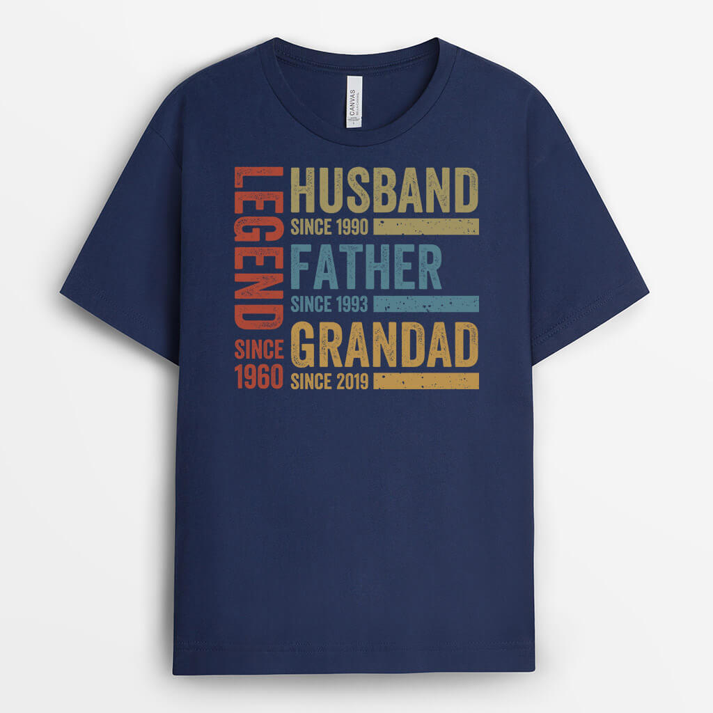 2274AUK2 personalised best legend husband daddy and grandpa since t shirt_141ea321 9451 42e6 bb20 0979326b9a27