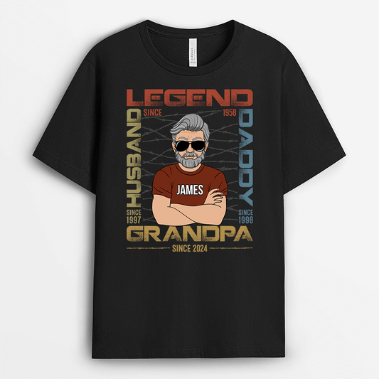 2275AUK1 personalised the best legend t shirt