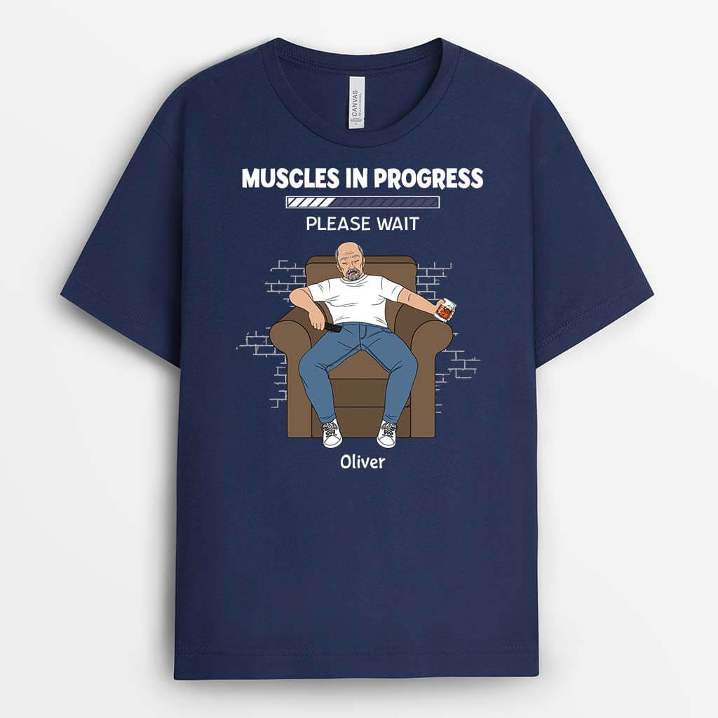 2284AUK2 personalised muscles are in progress please wait t shirt