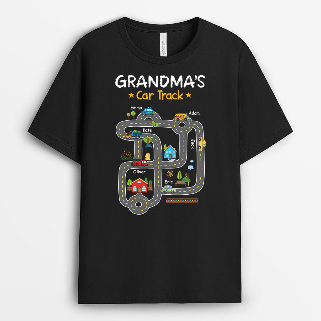 2289AUK2 personalised dad grandads car track t shirt