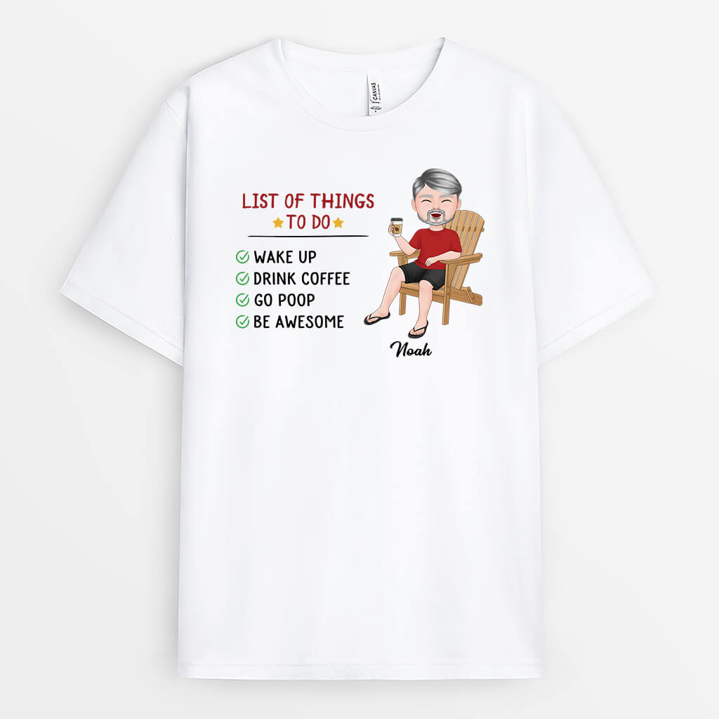 2294AUK1 personalised list of things to do dad t shirt