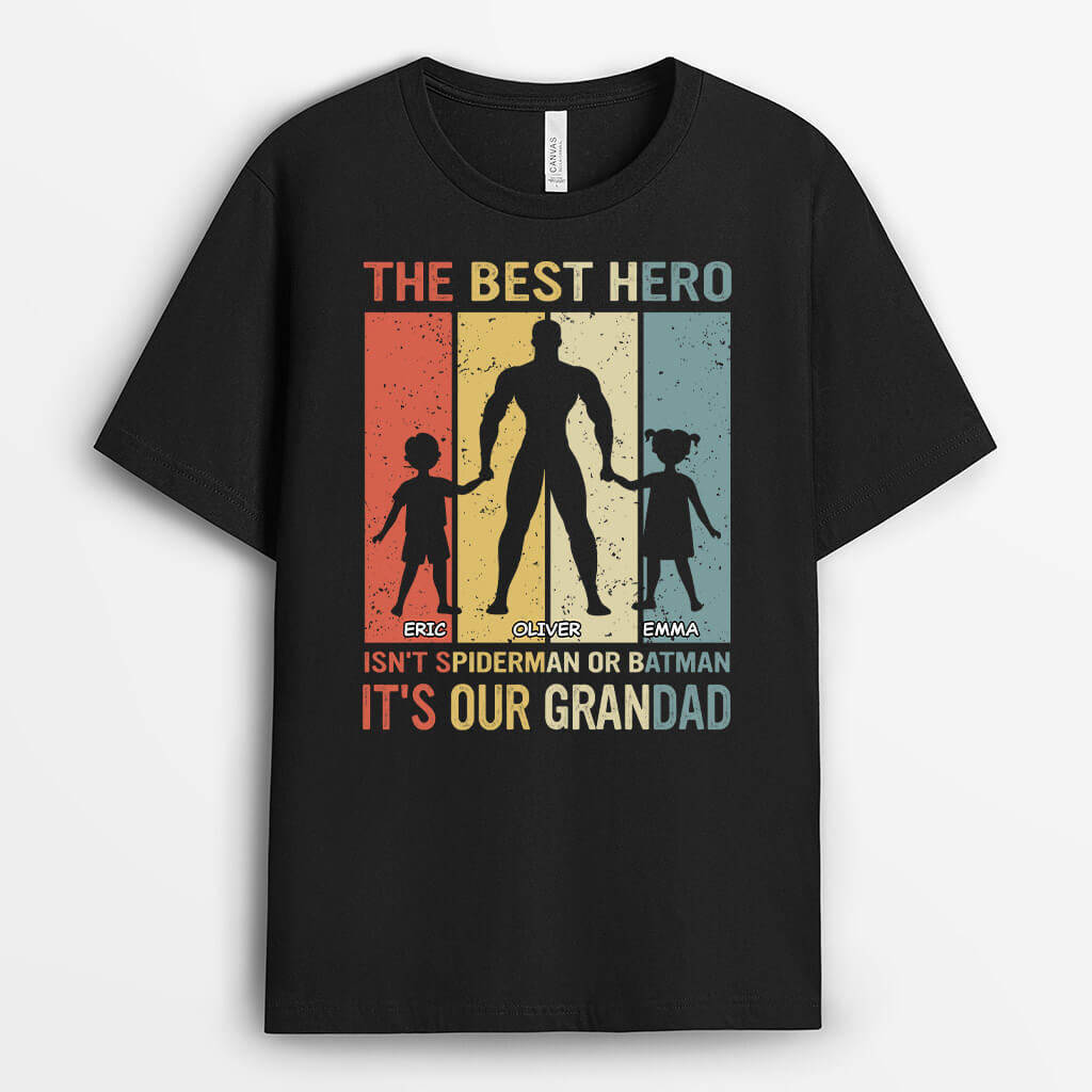 2300AUK1 personalised the best hero isnt spiderman or batman its my daddy t shirt