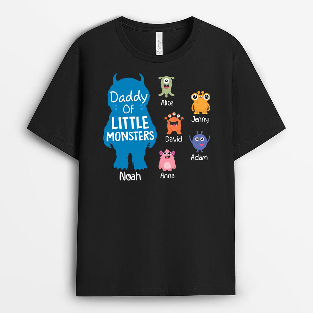 2305AUK1 personalised dad grandad of little monsters t shirt