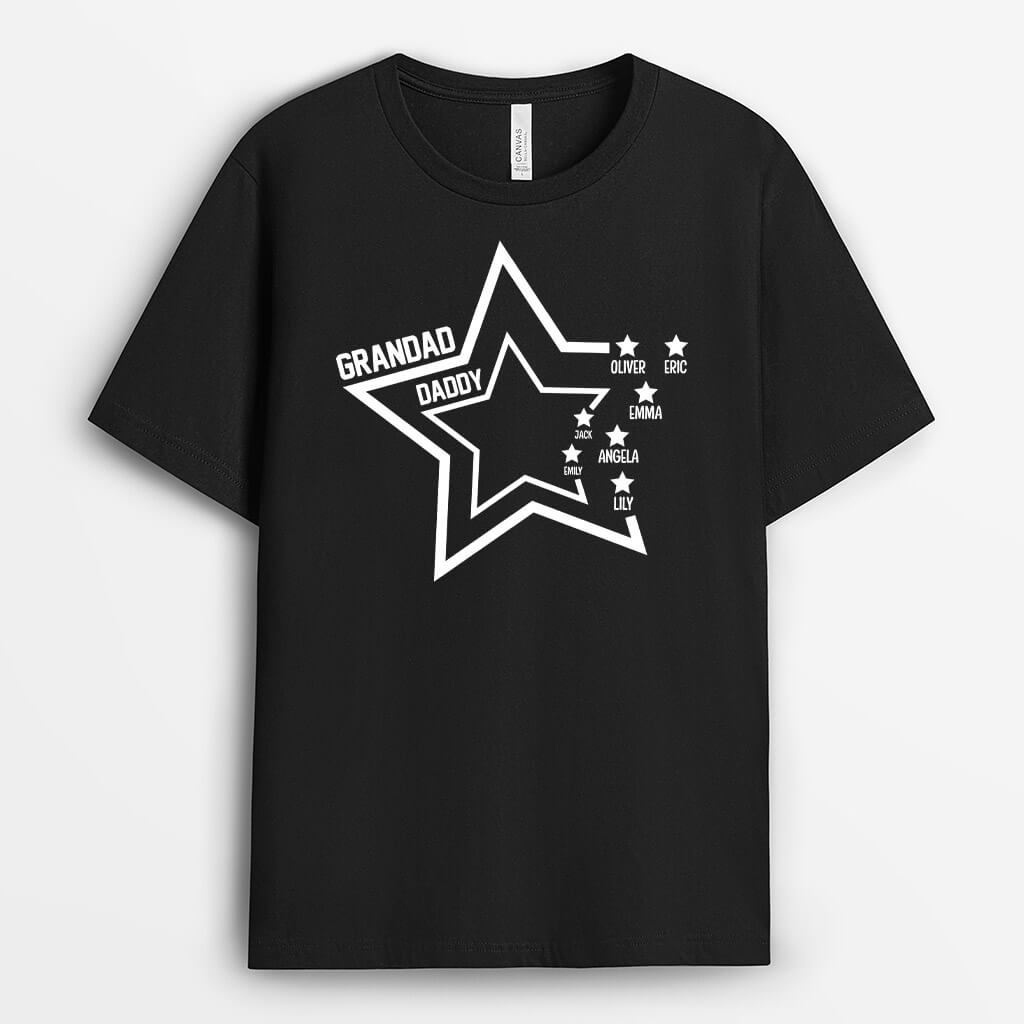 2311AUK1 personalised grandad and dad with star shape t shirt_2