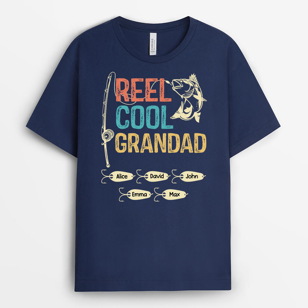 2312AUK1 personalised reel cool dad t shirt