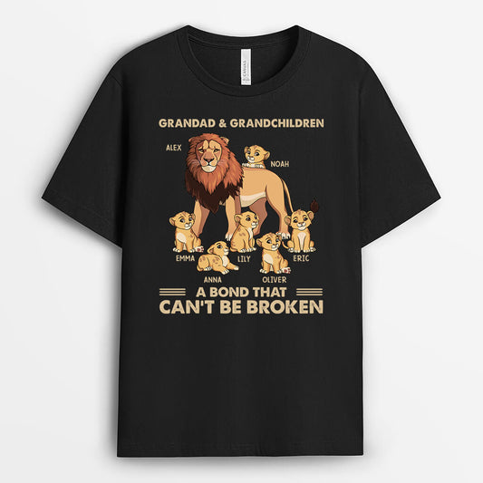 2319AUK1 personalised daddy and children a bond that cant be broken t shirt