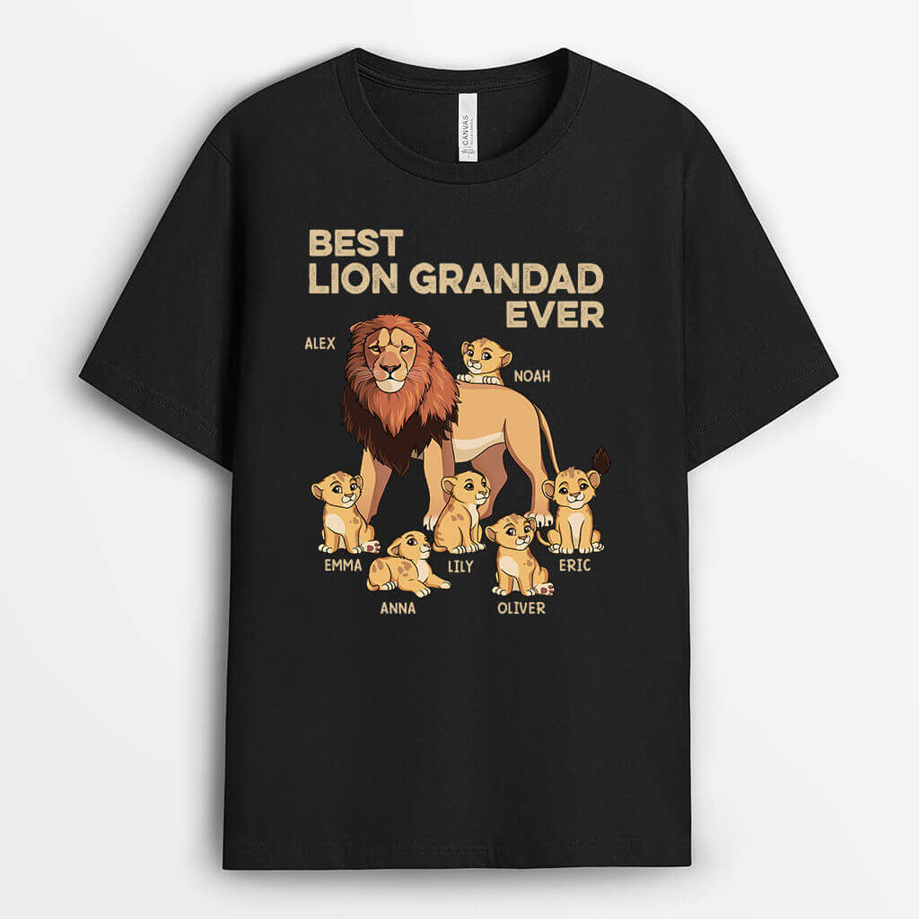 2320AUK1 personalised best daddy lion ever t shirt