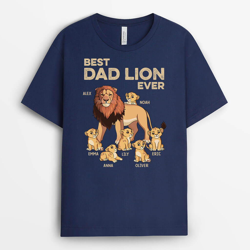 2320AUK1 personalised best daddy lion ever t shirt_2