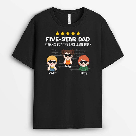 2329AUK1 personalised five star daddy thanks for the excellent dna t shirt