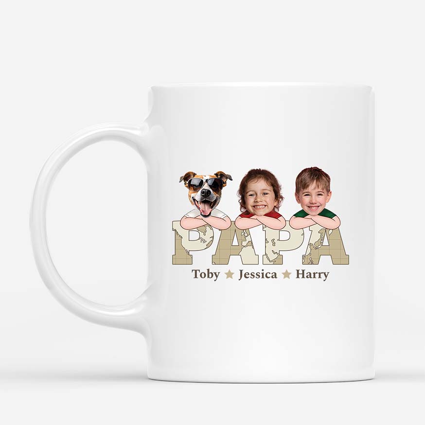 2333MUK1 personalised best papa with the world map mug_9d01484d 3e35 464e 8155 64794d502840