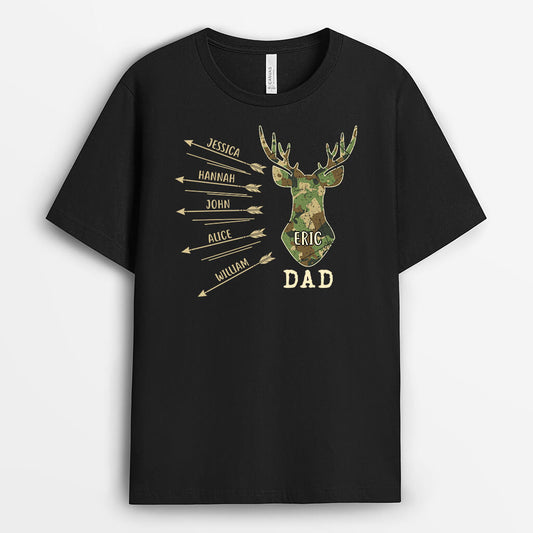 2340AUK1 personalised reindeer papa with arrows t shirt