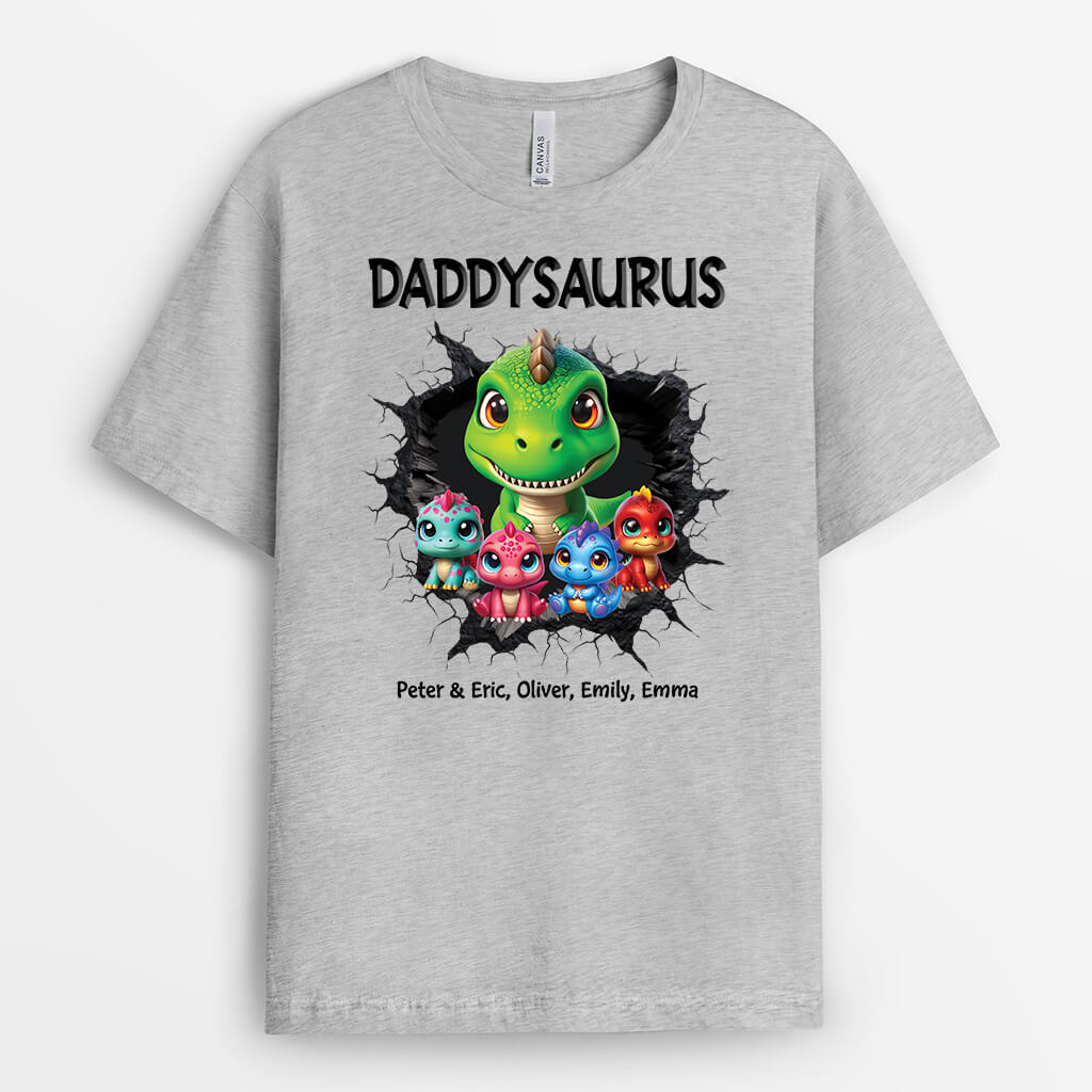 2344AUK1 personalised the best daddy saurus t shirt