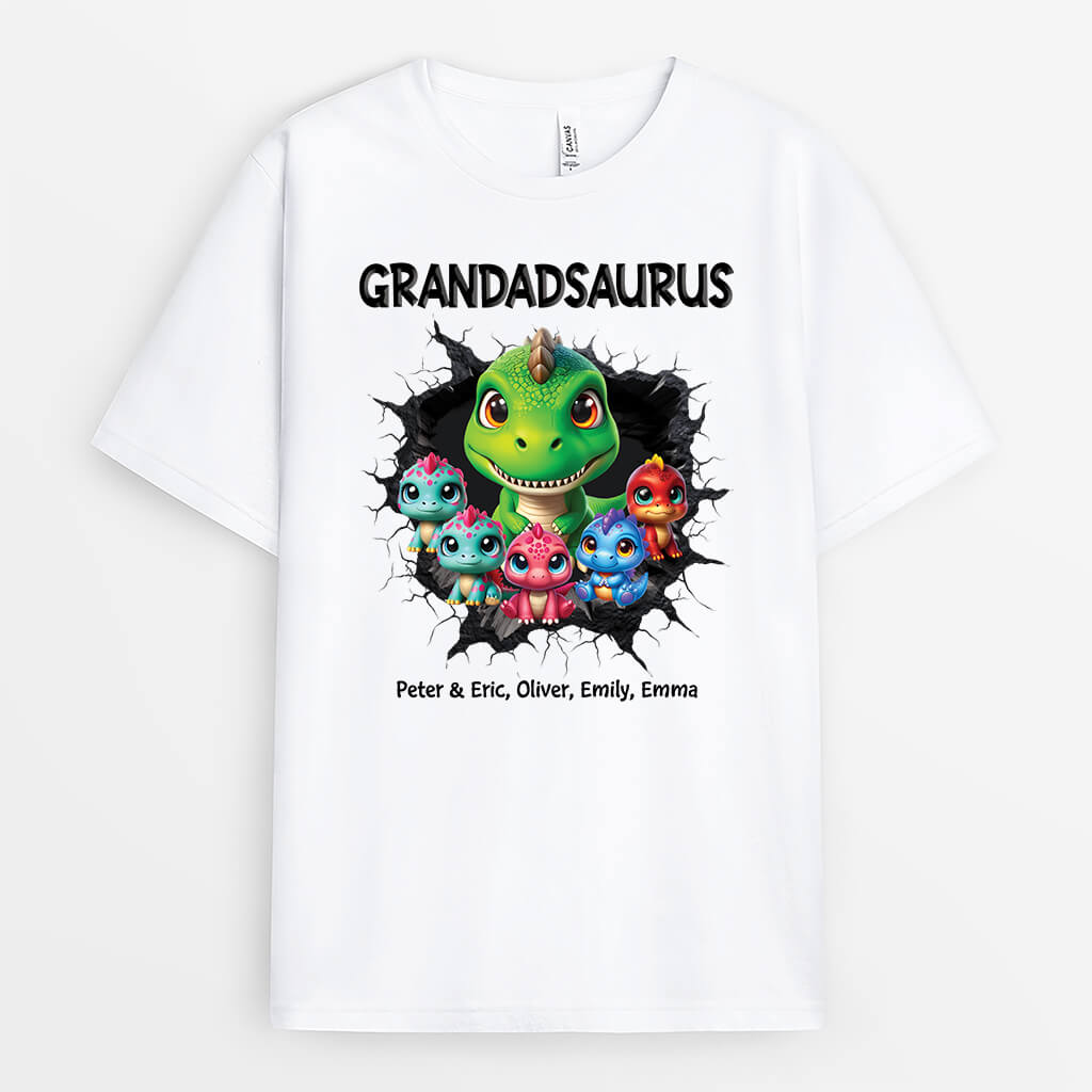 2344AUK2 personalised the best daddy saurus t shirt