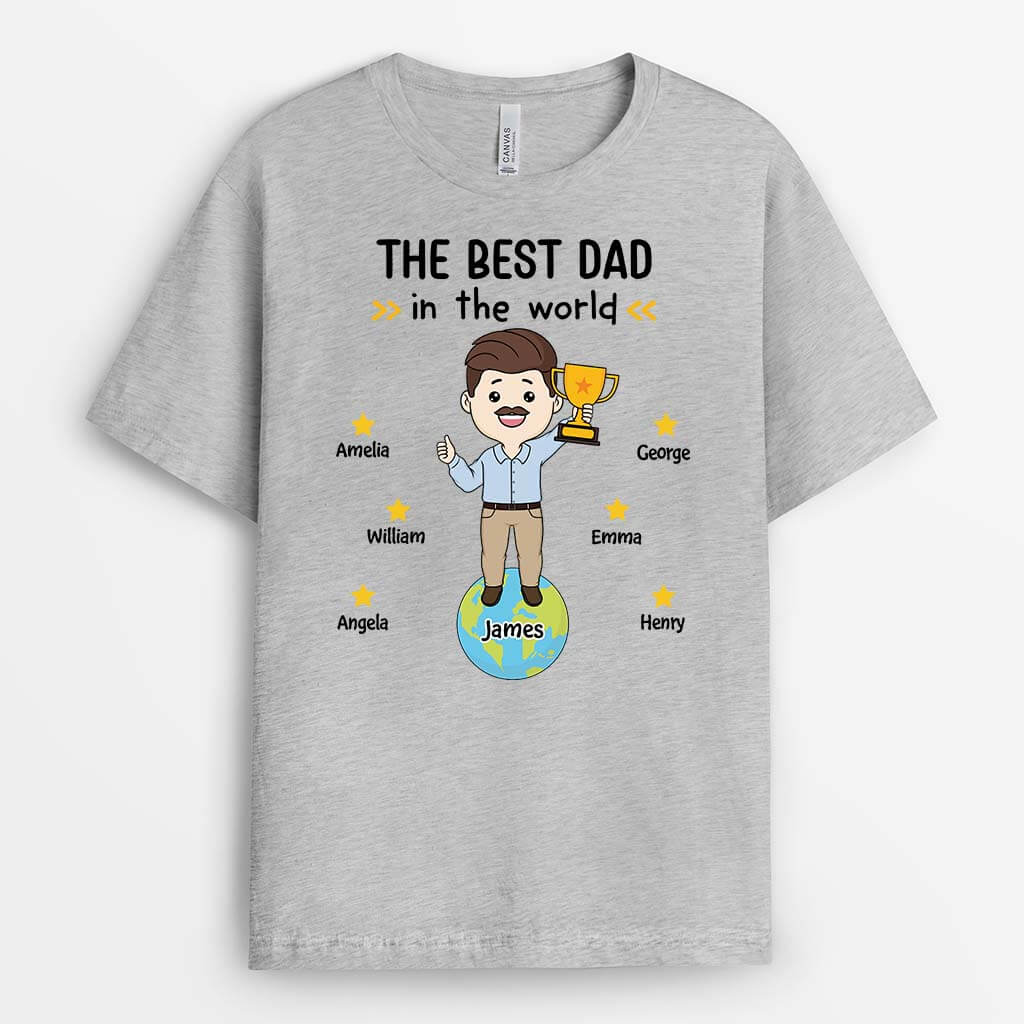 2345AUK2 personalised the best daddy grandad in the world t shirt