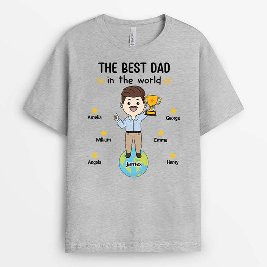 2345AUK2 personalised the best daddy grandad in the world t shirt