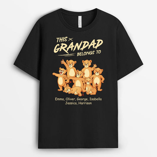 2354AUK1 personalised this dad grandpa belongs to lions t shirt