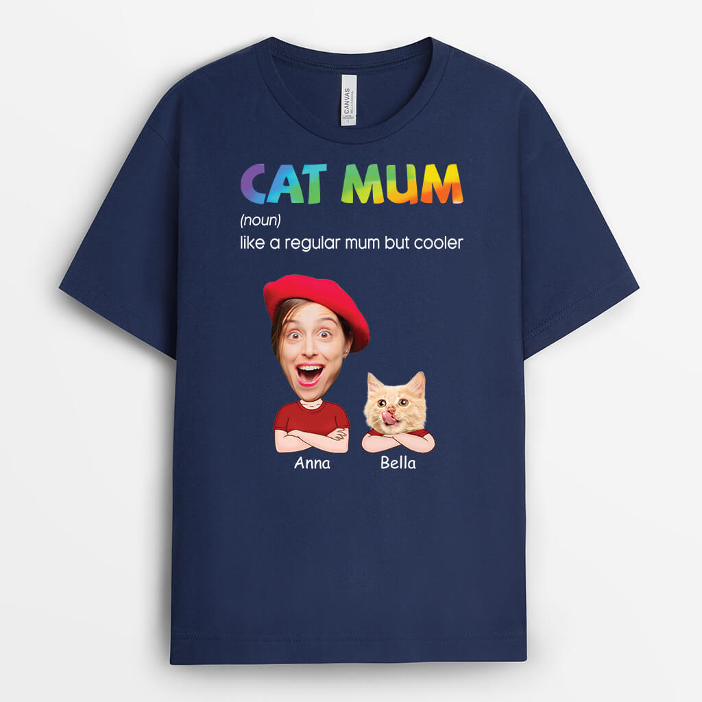 2355AUK2 personalised cat mom dad regular but cooler t shirt