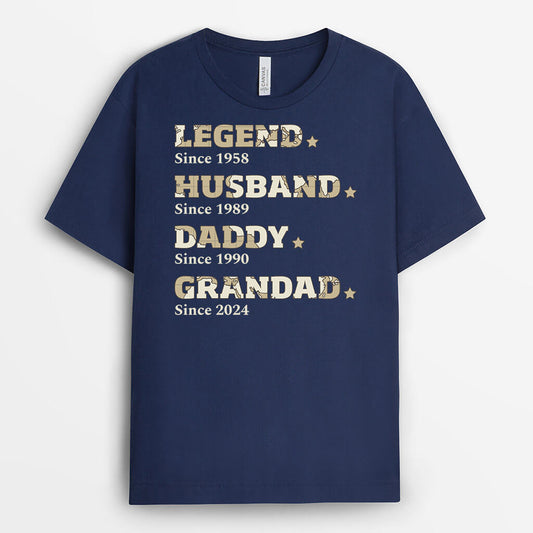 2356AUK1 personalised legend husband daddy grandpa since map pattern t shirt_99a5a6d6 3a8c 400a 9dd9 66c448f030c7