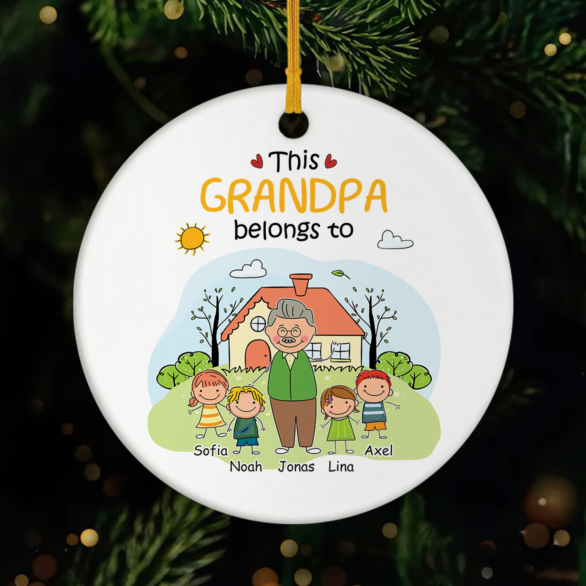 2361OUS1 ceramic ornaments with grandkids names_ custom xmas gifts for grandparents 2361O6L5B