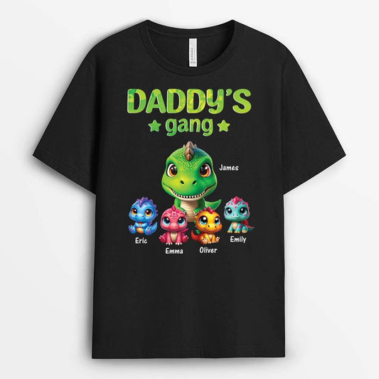 2362AUK1 personalised daddy grandads gang dinosaurs t shirt