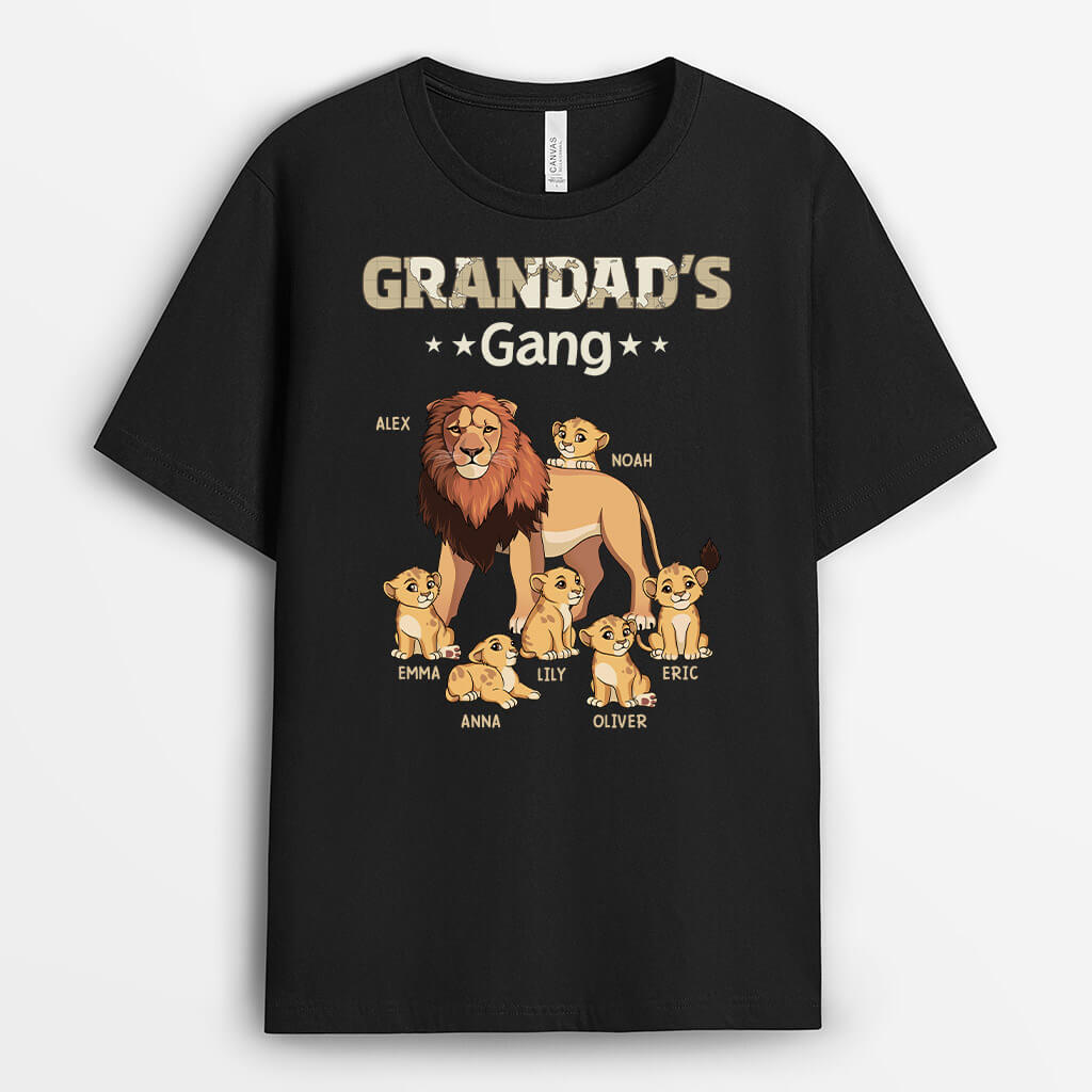 2366AUK1 personalised daddys gang lions t shirt