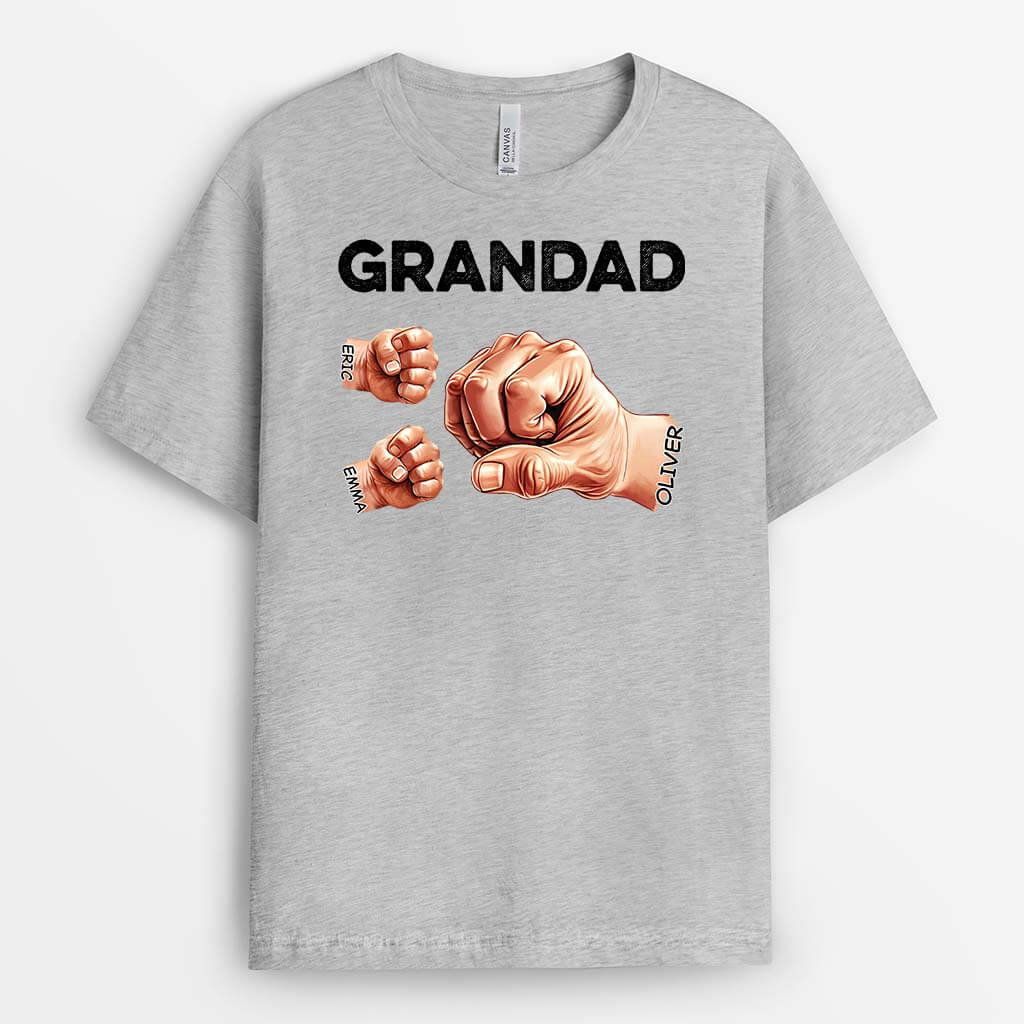 2367AUK2 personalised papa and kids fist bump t shirt