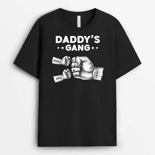 2368UK1 personalised daddys gang fists t shirt