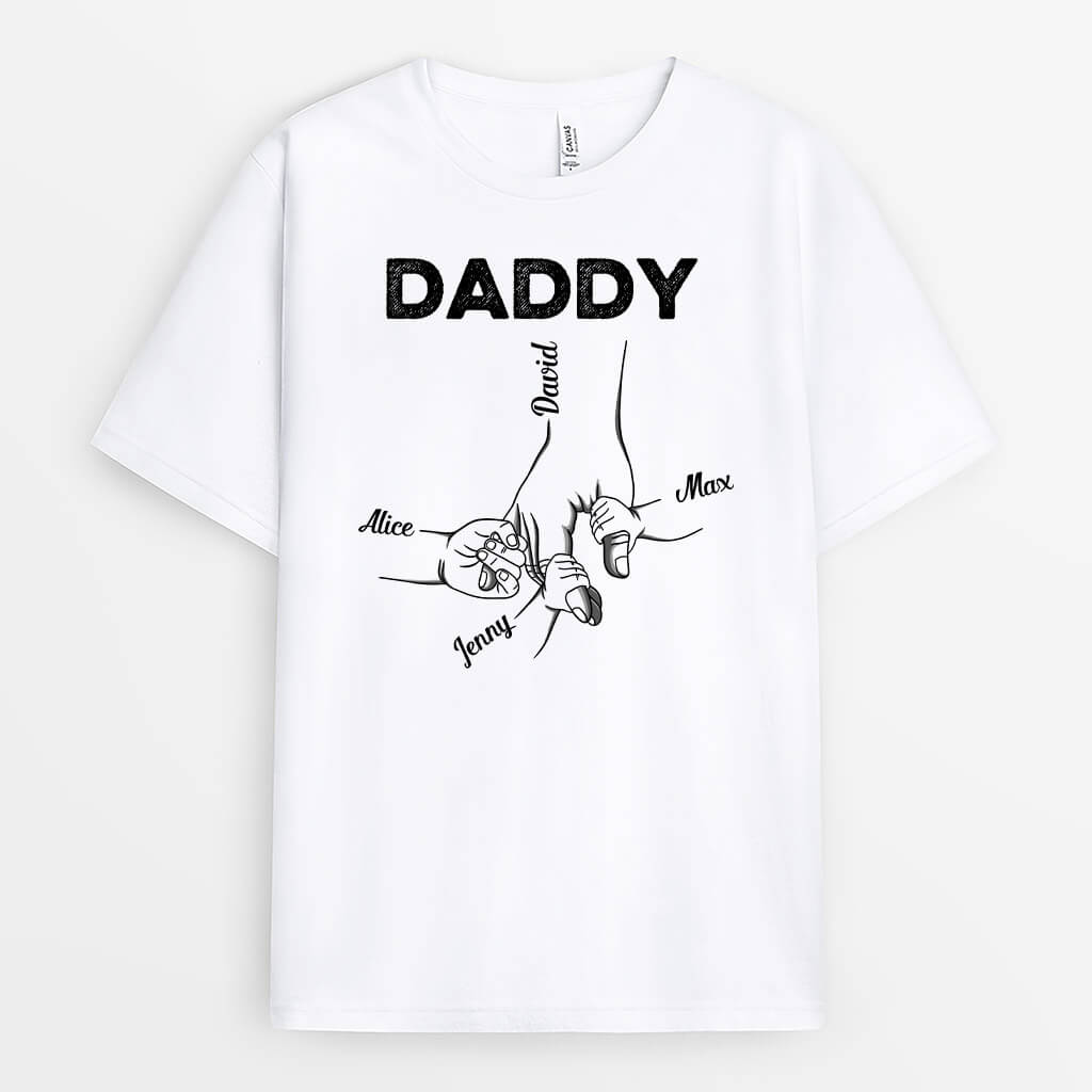 2369AUK1 personalised daddy grandpa holding hands t shirt_2