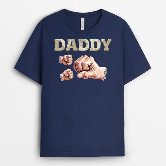 2370AUK1 personalised grandpa fists map pattern t shirt